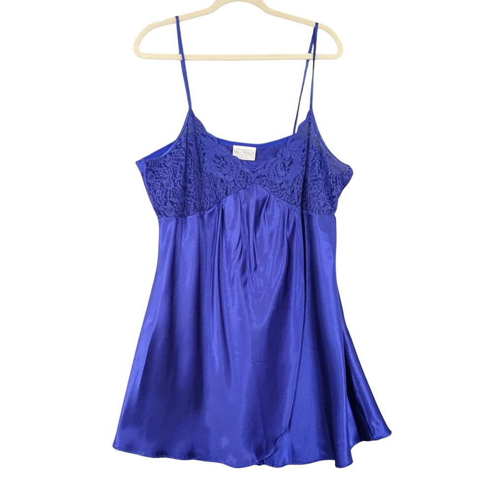 Vintage NWT VAL MODE Lingerie Lace Cup Babydoll Satin Slip Peekaboo SIZE 1X